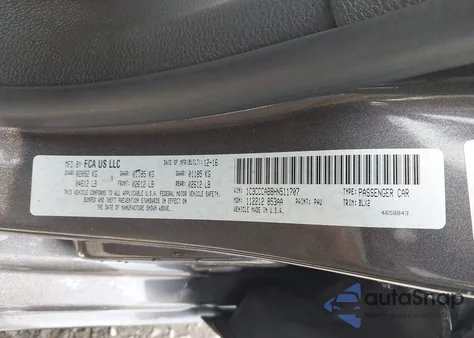 2017 Chrysler 200 Limited Platinum z USA, uszkodzony, nr VIN 1C3CCCAB8HN511707